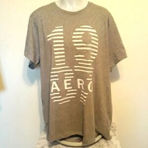 HP🏆 Aeropostale 4XL Gray And White Graphic Tee‎